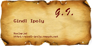 Gindl Ipoly névjegykártya